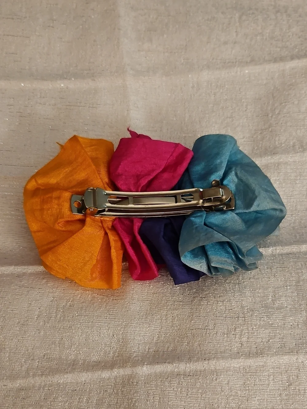 Vintage Mexican Flamenco Colorful Floral Ruffled Hair Barette